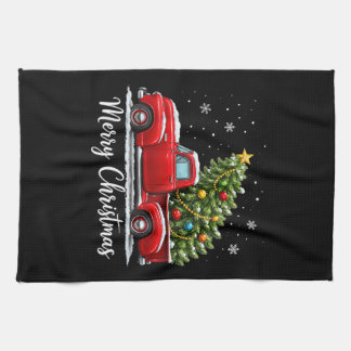 Linge De Cuisine Joyeux Noël Camion Rouge Sapin Hommes Femmes