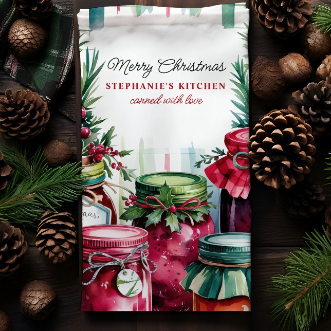 Linge De Cuisine Joyeux Noël Canned with Love Personnalisé (Créateur téléchargé)