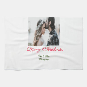 Linge De Cuisine Joyeux Noël couple photo ajouter nom heureux vacan