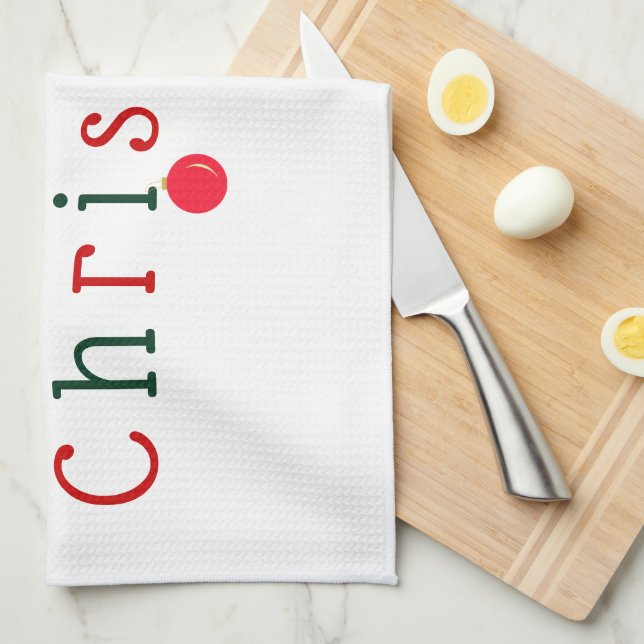 Linge De Cuisine Joyeux Noël et l'ornement de pendaison (Quart Plié)
