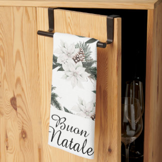 Linge De Cuisine Joyeux Noël Fleurs de Noël italiennes