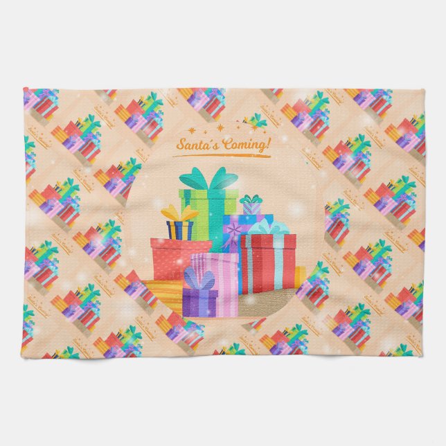 Linge De Cuisine Joyeux Noël Heureux Meilleur cadeau (Horizontal)