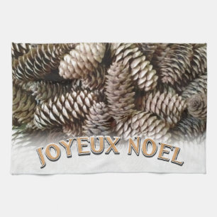 Linge De Cuisine Joyeux Noel Noël Pine Cône de Noël