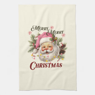 Linge De Cuisine Joyeux Noël - Père Noël rose