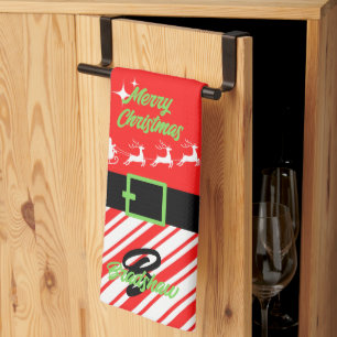 Linge De Cuisine Joyeux Noël Père Noël Rouge à bascule
