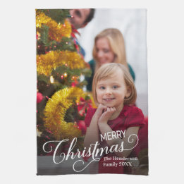 Linge De Cuisine Joyeux Noël Simple Photo personnalisée