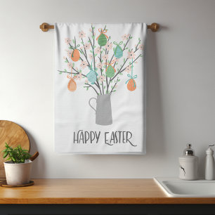 Linge De Cuisine Joyeux Oeufs de Pâques Arbres floraux Vacances