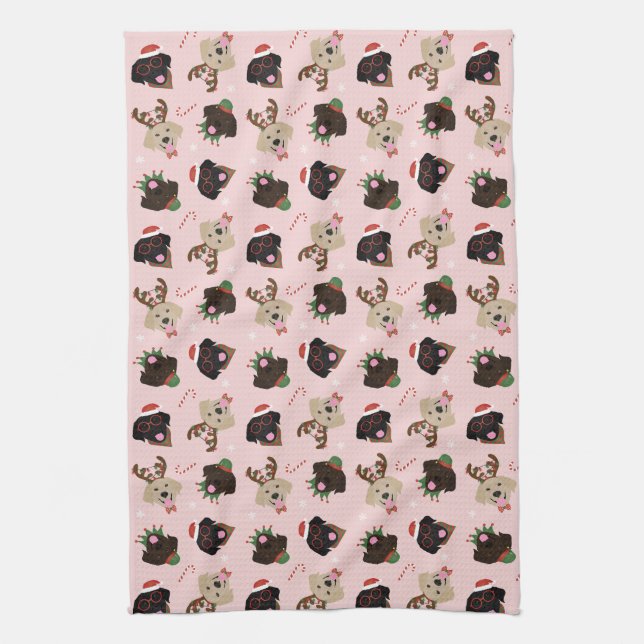 Linge De Cuisine Joyeux Pawlidays Labrador Retriever Dogs (Vertical)