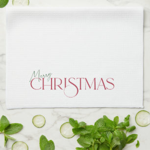 Linge De Cuisine Joyeux script de Noël et conception de type de ser