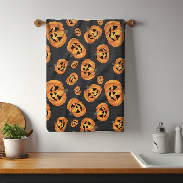 Linge De Cuisine Joyeux visage de Citrouille | Halloween (Créateur téléchargé)