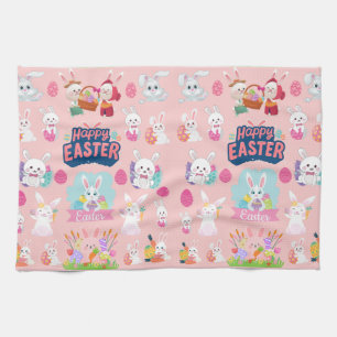 Linge De Cuisine Joyeux voeux de Pâques - Motif Funny Bunny Pâques
