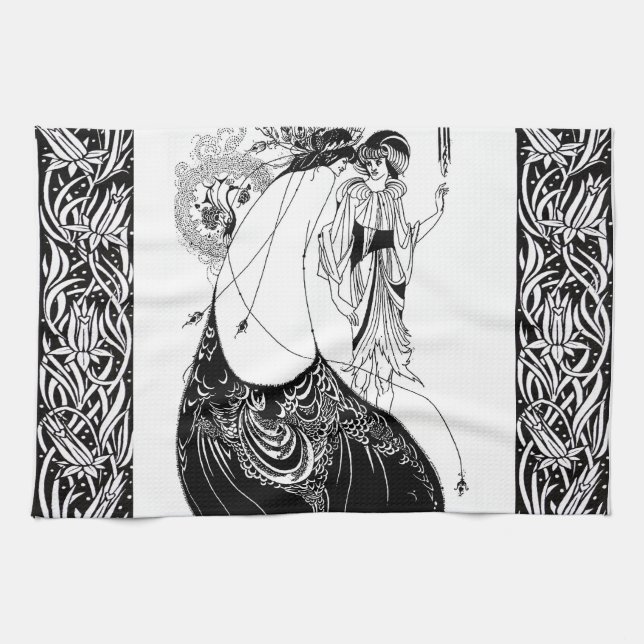 Linge De Cuisine Jupe Peacock Beardsley Art Nouveau (Horizontal)