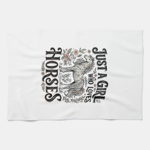 Linge De Cuisine Juste une fille qui aime les chevaux dessin floral