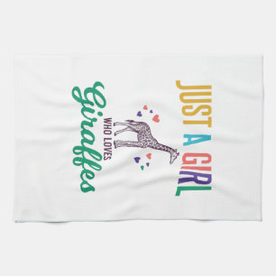 Linge De Cuisine Juste une fille qui aime les girafes vintage vecte