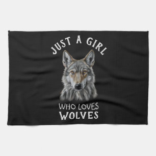 Linge De Cuisine Juste une fille qui aime les loups
