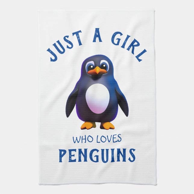 Linge De Cuisine Juste une fille qui aime les pingouins (Vertical)