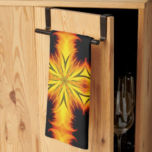 Linge De Cuisine Kaleidoscope Abstrait Jaune Et Brown