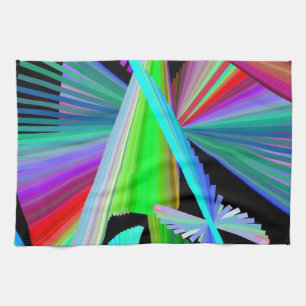 Linge De Cuisine Kaleidoscope Art Rouge Vert Violet Bleu Noir