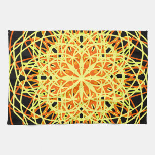 Linge De Cuisine Kaleidoscope Mandala Art Energy Fleur Jaune