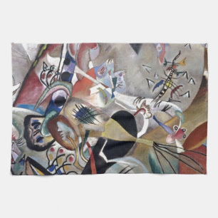 Linge De Cuisine Kandinsky En Gris Oeuvre Abstraite