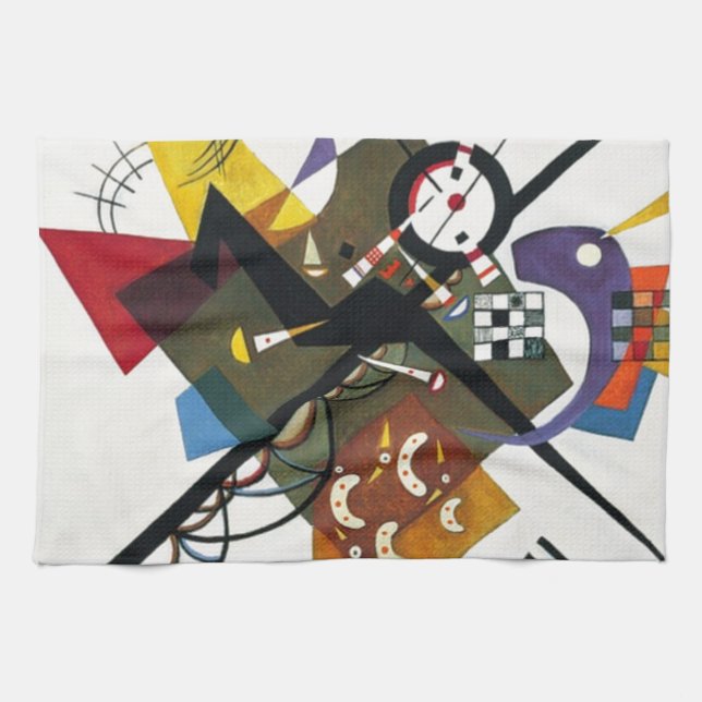 Linge De Cuisine Kandinsky Sur Blanc Deux Peintures Abstraites (Horizontal)