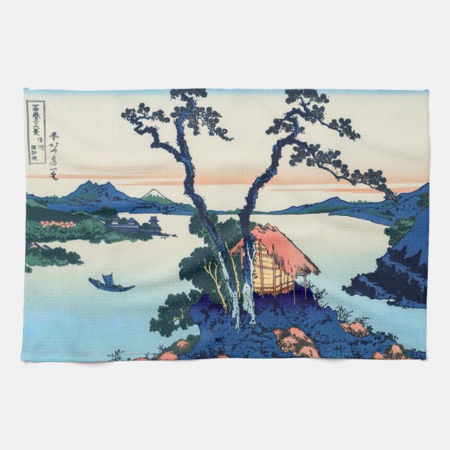 Linge De Cuisine Katsushika Hokusai - Lac Suwa dans la province de  (Horizontal)