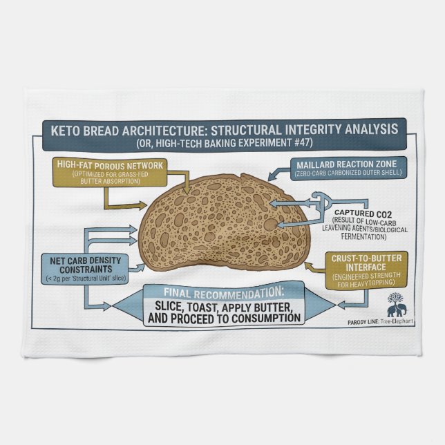 Linge De Cuisine Keto Bread Schematic: Kitchen Towel (Horizontal)