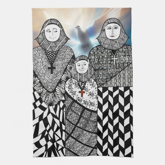 Linge De Cuisine KHS Catholic Nuns Kitchen Towel (Vertical)