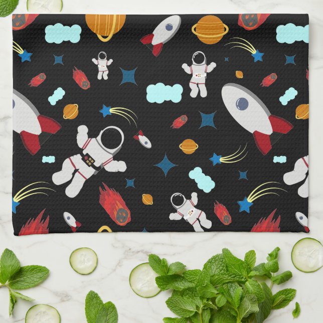 Linge De Cuisine Kid's Outer Space & Astronaut Pattern (Plié)