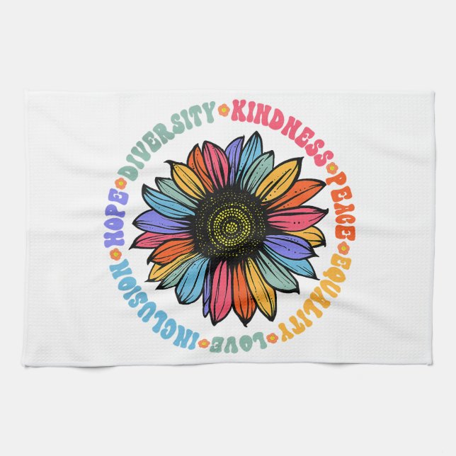 Linge De Cuisine Kindness Peace Equality Love Hope Diversity Human (Horizontal)