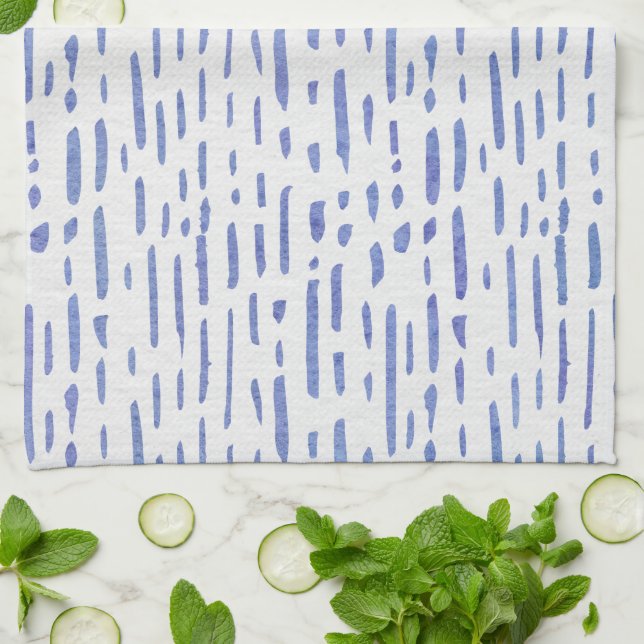 Linge De Cuisine Kitchen Towel - Blue Stripe Pattern (Plié)