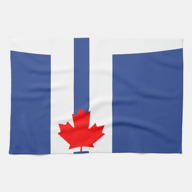 Linge De Cuisine Kitchen towel with Flag of Toronto (Horizontal)