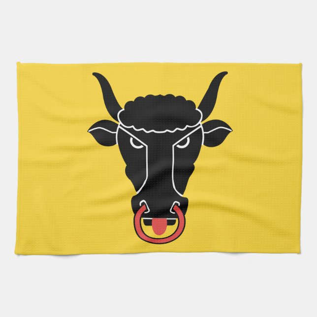 Linge De Cuisine Kitchen towel with Flag of Uri, Switzerland (Horizontal)