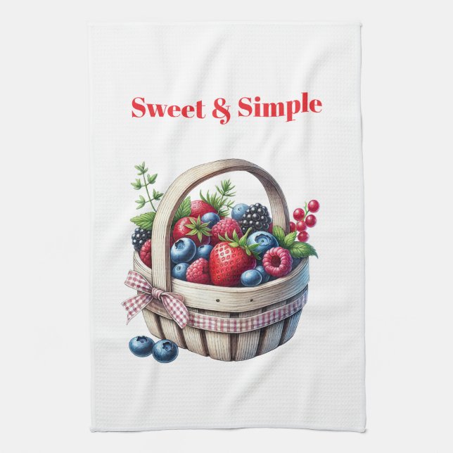 Linge De Cuisine Kitchen Towels-Berry Basket Kitchen Towel (Vertical)