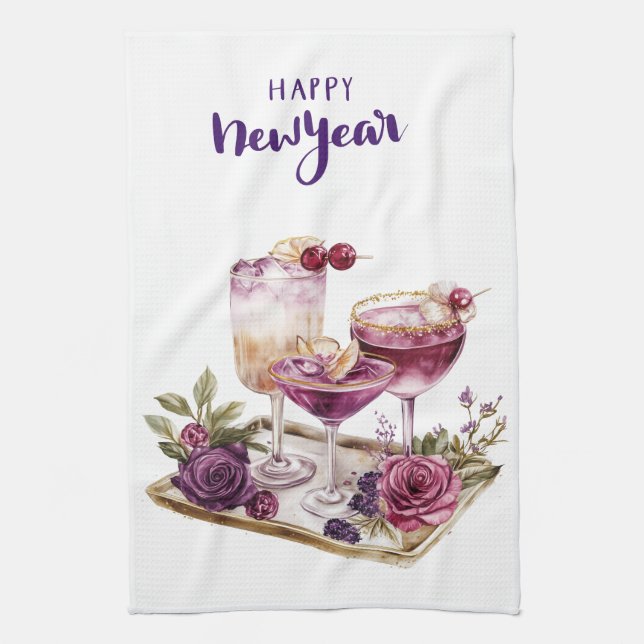 Linge De Cuisine Kitchen Towels-Happy New Year Kitchen Towels (Vertical)