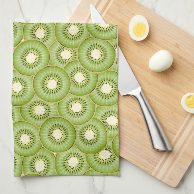 Linge De Cuisine Kiwi tropical (Quart Plié)
