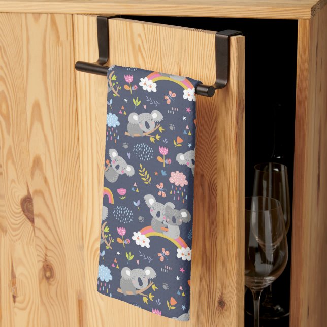 Linge De Cuisine Koala Rainbow Love Motif (Pliage en tiers)