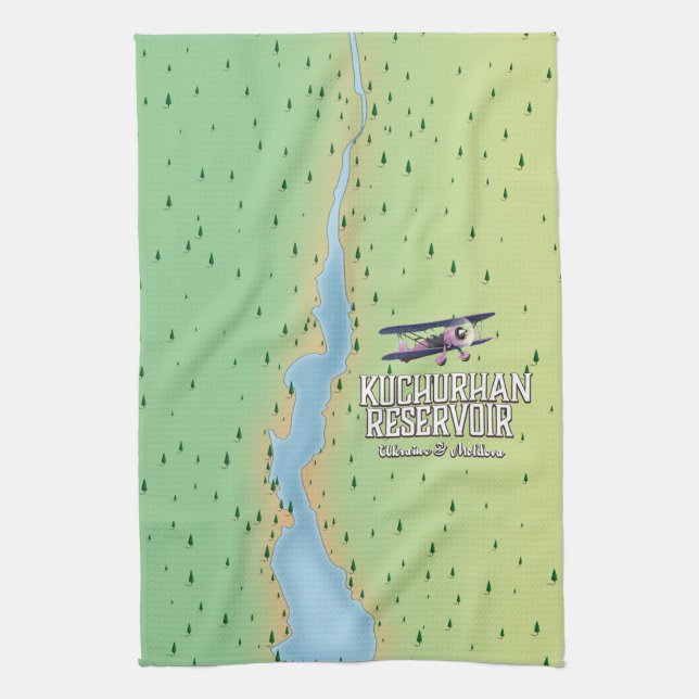 Linge De Cuisine Kouchurhan réservoir Ukraine & Moldavie Carte (Vertical)
