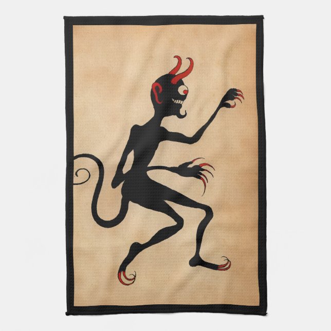 Linge De Cuisine Krampus Déplaisant Vintage (Vertical)
