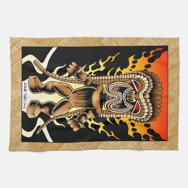 Linge De Cuisine Ku, Dieu hawaïen de Tiki (Horizontal)