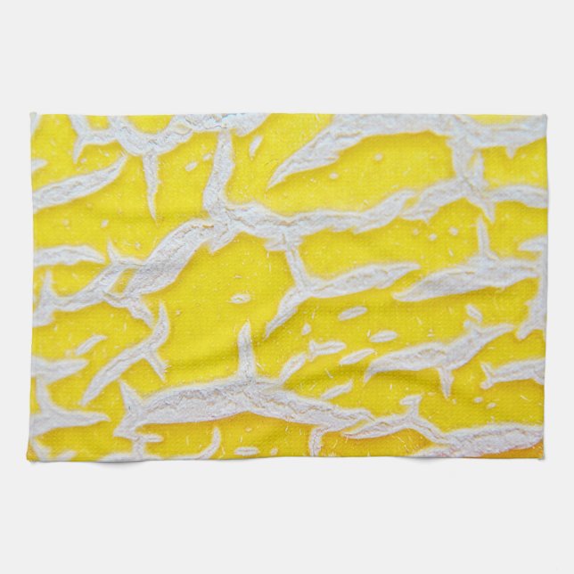 Linge De Cuisine Küchentuch gelb-graues Melonenmuster (Horizontal)