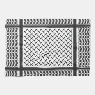 Linge De Cuisine Kuffiya en Jordanie noir et blanc