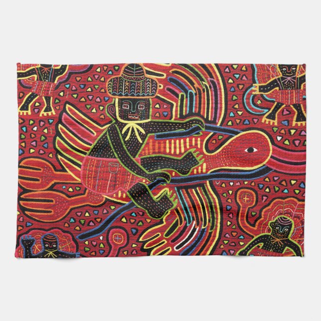 Linge De Cuisine Kuna Indian Stork Apportant design bébé (Horizontal)