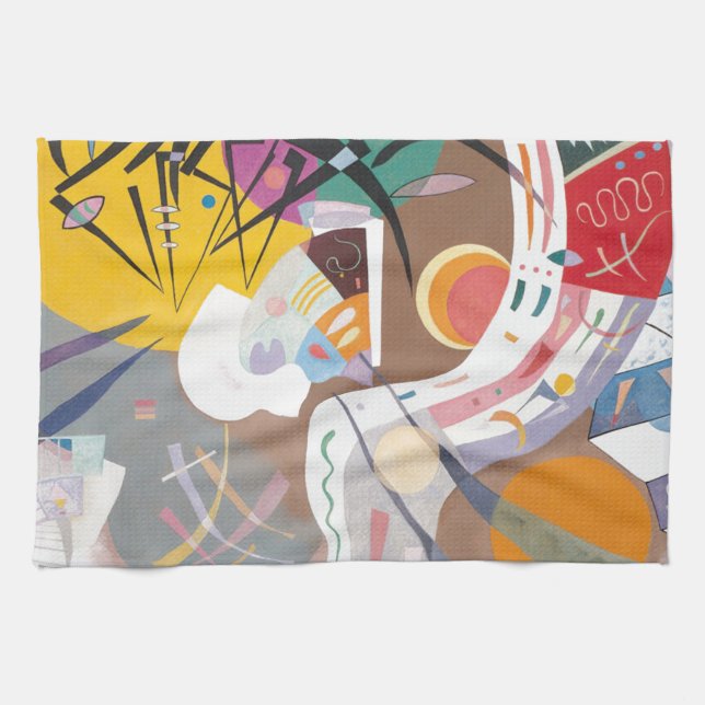 Linge De Cuisine La courbe dominante de Kandinsky Abstraite (Horizontal)