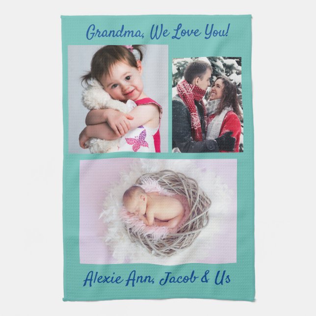 Linge De Cuisine La famille dit, "Je t'aime" Grand-mère Personnalis (Vertical)