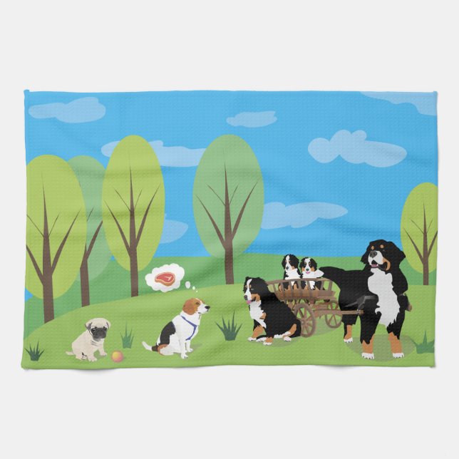 Linge De Cuisine La fête du chien sauvage dans la nature (Horizontal)