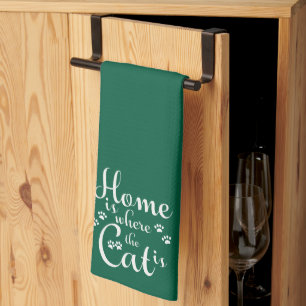 Linge De Cuisine La maison est là où le chat est de petites pattes