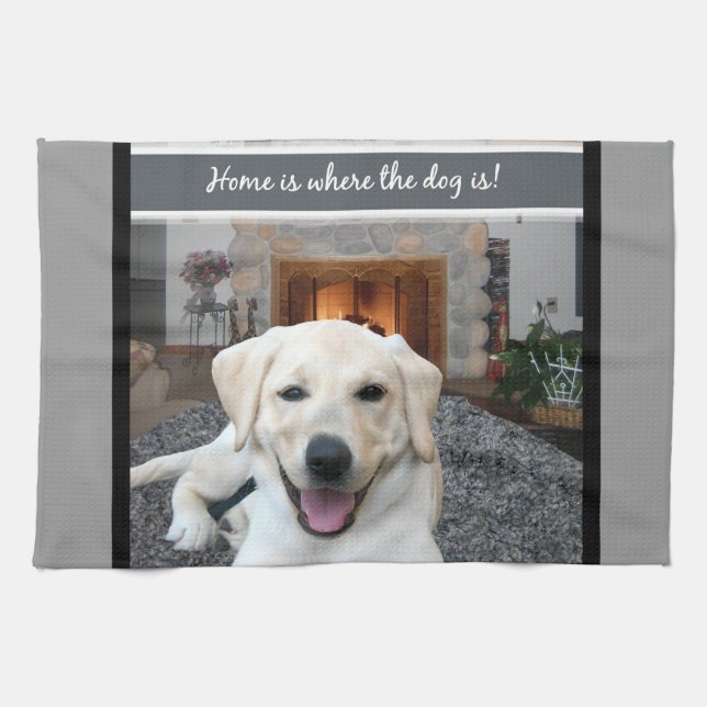 Linge De Cuisine La maison est où le chien est (Horizontal)