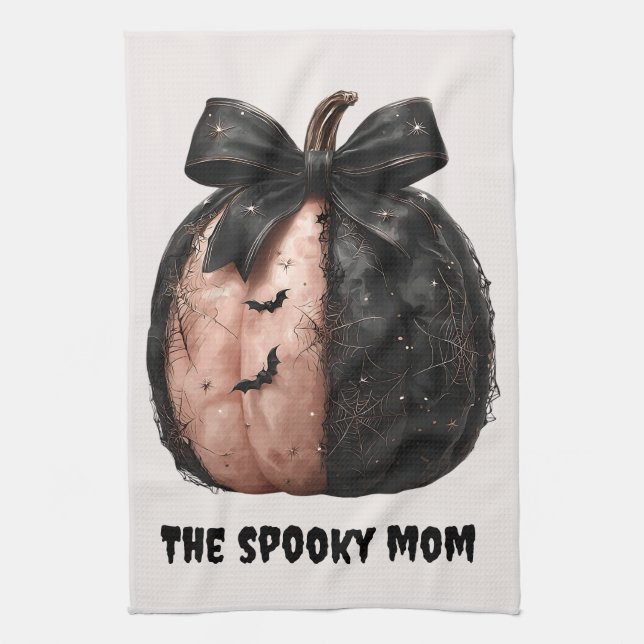 Linge De Cuisine La maman Éffrayante Citrouille d'Halloween (Vertical)