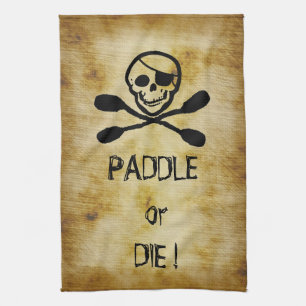 Linge De Cuisine La palette de kayak de drapeau de pirate ou